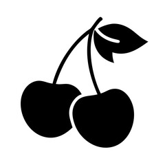 cherry icon, cherry silhouette vector illustration-simple silhouette illustration of cherry, perfect for cherry logos and icons
