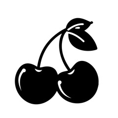 cherry icon, cherry silhouette vector illustration-simple silhouette illustration of cherry, perfect for cherry logos and icons