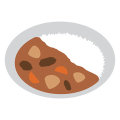 カレーライス　イラスト　シンプル