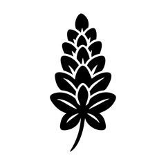 lupine flower icon, lupine flower silhouette vector illustration-simple silhouette illustration of lupine flower, perfect for lupine flower logos and icons