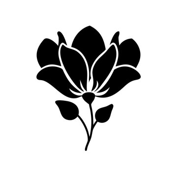 recommend clip art: cyclamen flower icon, cyclamen flower silhouette vector illustration-simple silhouette illustration of cyclamen flower, perfect for cyclamen flower logos and icons