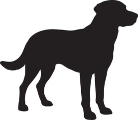  Standing Dog Silhouette Vector, Black Labrador Style Outline Illustration