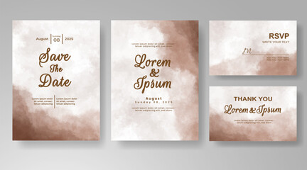 Wedding invitation with abstract watercolor background