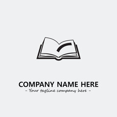 Book illustration black and white for logo company vector image
