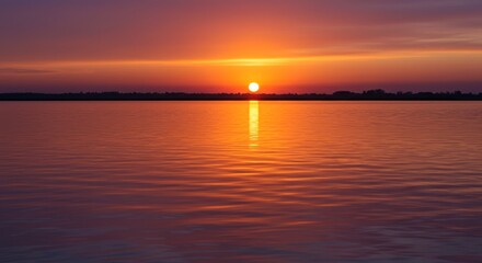 Sunset over Calm Water