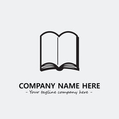 Book illustration black and white for logo company vector image
