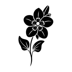 larkspur flower icon, larkspur flower silhouette vector illustration-simple silhouette illustration of larkspur flower, perfect for larkspur flower logos and icons