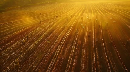 Warm Light and Human Activity in Vast Agricultural Landscape