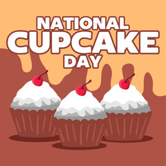 A colorful display of various cupcakes celebrating National Cupcake Day, featuring sprinkles, frosting, and decorative toppings.