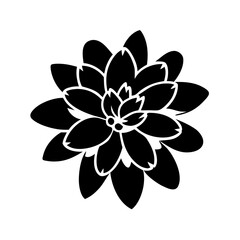Fototapeta premium sedum flower icon, sedum flower silhouette vector illustration-simple silhouette illustration of sedum flower, perfect for sedum flower logos and icons