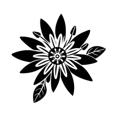 passionflower flower icon, passionflower flower silhouette vector illustration-simple silhouette illustration of passionflower flower, perfect for passionflower flower logos and icons