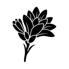tuberose flower icon, tuberose flower silhouette vector illustration-simple silhouette illustration of tuberose flower, perfect for tuberose flower logos and icons