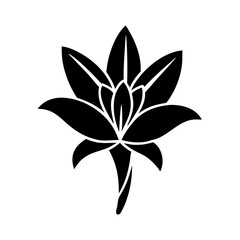 tuberose flower icon, tuberose flower silhouette vector illustration-simple silhouette illustration of tuberose flower, perfect for tuberose flower logos and icons