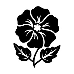 hollyhock flower icon, hollyhock flower silhouette vector illustration-simple silhouette illustration of hollyhock flower, perfect for hollyhock flower logos and icons