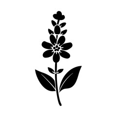 salvia flower icon, salvia flower silhouette vector illustration-simple silhouette illustration of salvia flower, perfect for salvia flower logos and icons