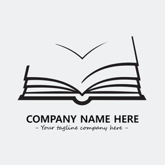 Book illustration black and white for logo company vector image
