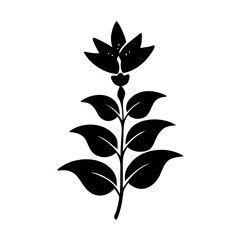 salvia flower icon, salvia flower silhouette vector illustration-simple silhouette illustration of salvia flower, perfect for salvia flower logos and icons