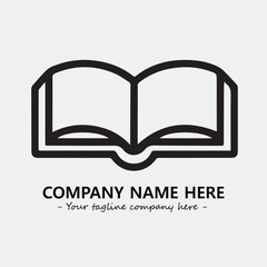 Book illustration black and white for logo company vector image
