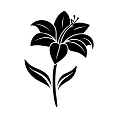 amaryllis flower icon, amaryllis flower silhouette vector illustration-simple silhouette illustration of amaryllis flower, perfect for amaryllis flower logos and icons