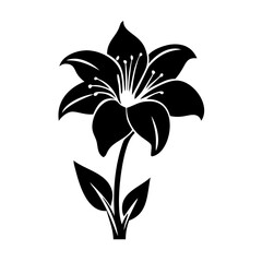 amaryllis flower icon, amaryllis flower silhouette vector illustration-simple silhouette illustration of amaryllis flower, perfect for amaryllis flower logos and icons
