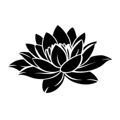 water lily flower icon, water lily flower silhouette vector illustration-simple silhouette illustration of water lily flower, perfect for water lily flower logos and icons