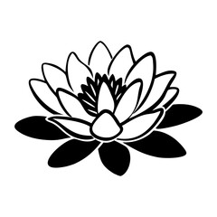 Fototapeta premium water lily flower icon, water lily flower silhouette vector illustration-simple silhouette illustration of water lily flower, perfect for water lily flower logos and icons