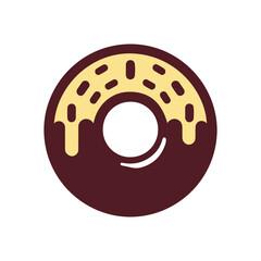 Fototapeta premium donut vector silhouette clip art logo design