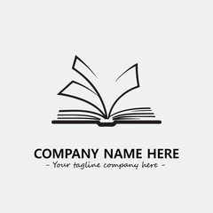Book illustration black and white for logo company vector image
