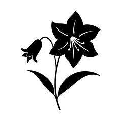 bluebell flower icon, bluebell flower silhouette vector illustration-simple silhouette illustration of bluebell flower, perfect for bluebell flower logos and icons