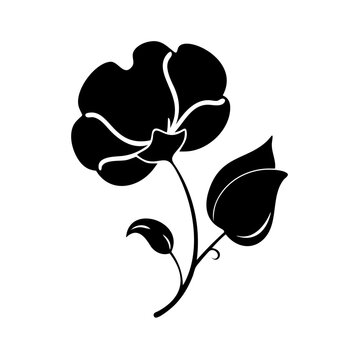 recommend clip art: sweet pea flower icon, sweet pea flower silhouette vector illustration-simple silhouette illustration of sweet pea flower, perfect for sweet pea flower logos and icons