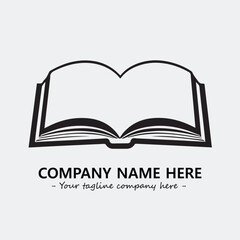 Book illustration black and white for logo company vector image
