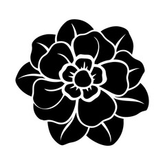 camellia flower icon, camellia flower silhouette vector illustration-simple silhouette illustration of camellia flower, perfect for camellia flower logos and icons