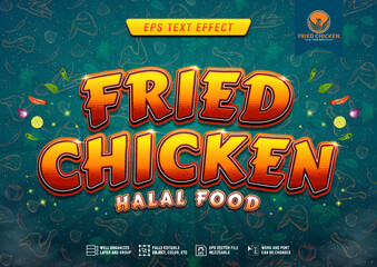 Fried Chicken Restaurant Editable Text For Fried Chicken Restaurant and Fast food