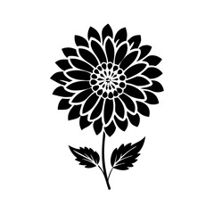 dahlia flower icon, dahlia flower silhouette vector illustration-simple silhouette illustration of dahlia flower, perfect for dahlia flower logos and icons
