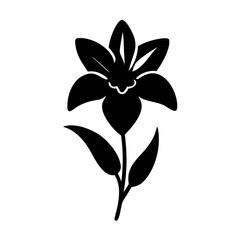 gladiolus flower icon, gladiolus flower silhouette vector illustration-simple silhouette illustration of gladiolus flower, perfect for gladiolus flower logos and icons