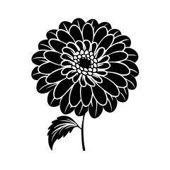zinnia flower icon, zinnia flower silhouette vector illustration-simple silhouette illustration of zinnia flower, perfect for zinnia flower logos and icons