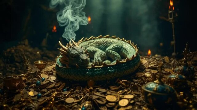 A baby dragon, with shimmering scales and curious eyes, playfully flaps its tiny wings, exploring its surroundings.