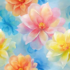 Seamless Soft Watercolor Floral Pattern