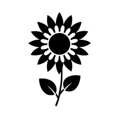 sunflower flower icon, sunflower flower silhouette vector illustration-simple silhouette illustration of sunflower flower, perfect for sunflower flower logos and icons