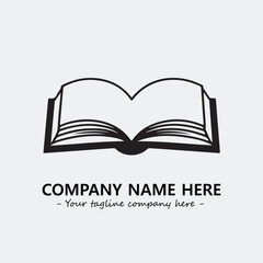 Book illustration black and white for logo company vector image
