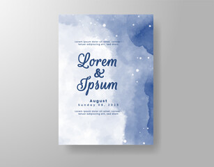 Wedding invitation with abstract watercolor background