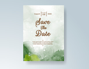 Wedding invitation with abstract watercolor background