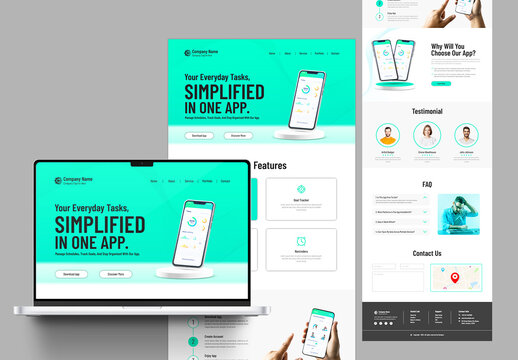 Landing Page Ui Design For Mobile App Services