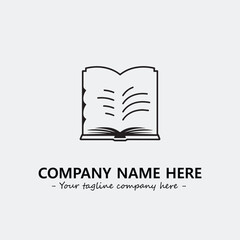 Book illustration black and white for logo company vector image
