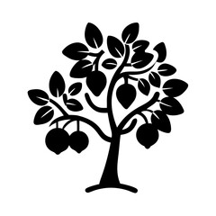 Obraz premium lemon tree icon, lemon tree silhouette vector illustration-simple silhouette illustration of lemon tree, perfect for lemon tree logos and icons