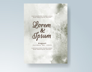 Wedding invitation with abstract watercolor background