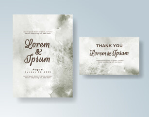 Wedding invitation with abstract watercolor background