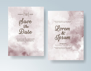 Wedding invitation with abstract watercolor background