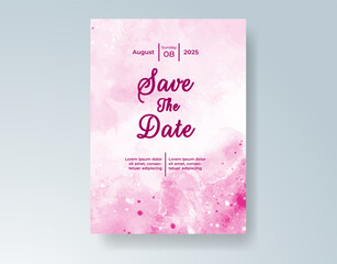 Wedding invitation with abstract watercolor background