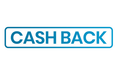 Fototapeta premium Cash back stamp blue element design png file transparent background, cashback element design blue template